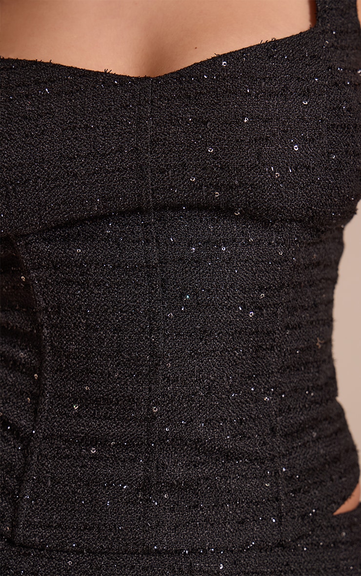 Black Sequin Boucle Corset  image 4