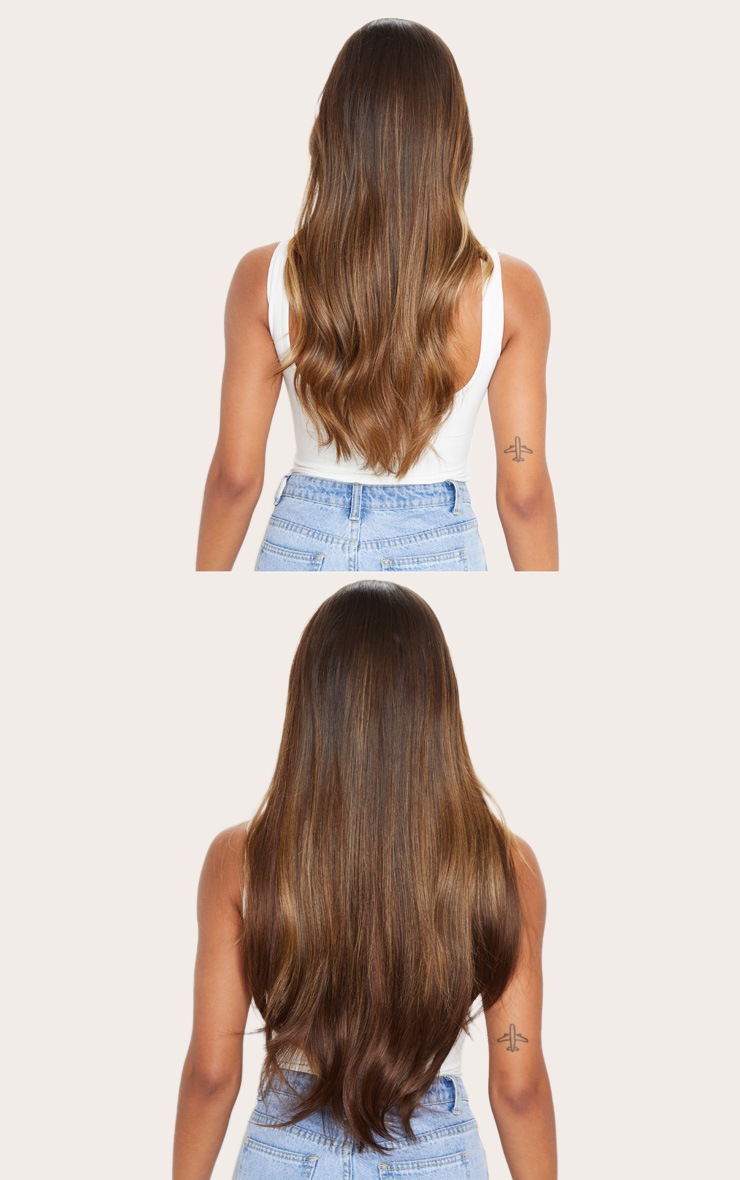 LullaBellz 22" 5 Piece Straight Clip In Hair Extensions Choc Brown image 5