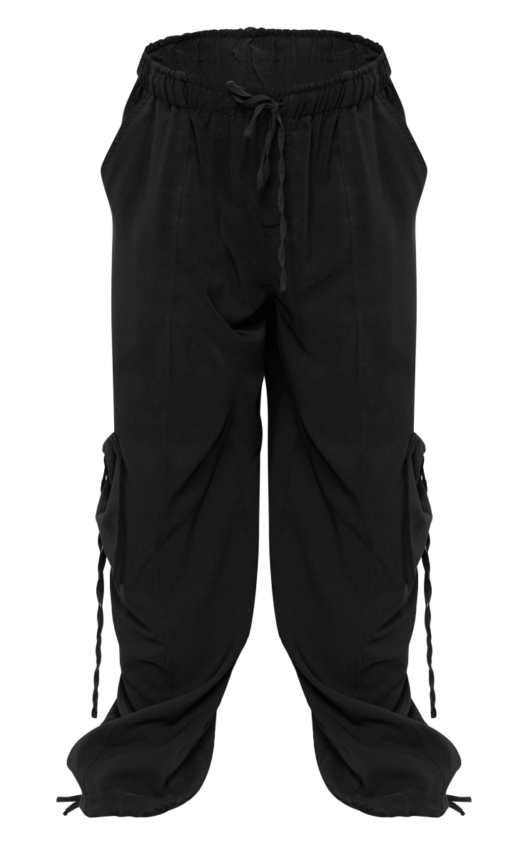 Maternity Black Elasticated Pocket Detail Cargo Pants image 5