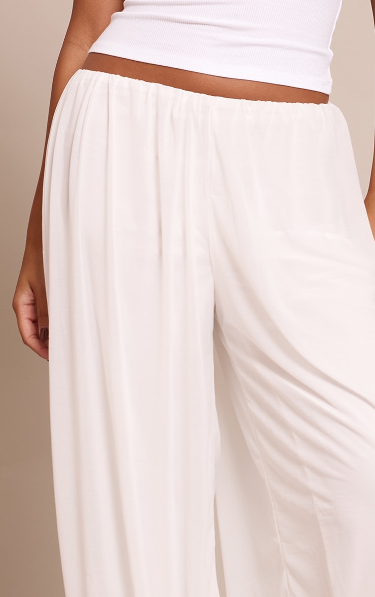 Ecru Lightweight Chiffon Balloon Pants image 4