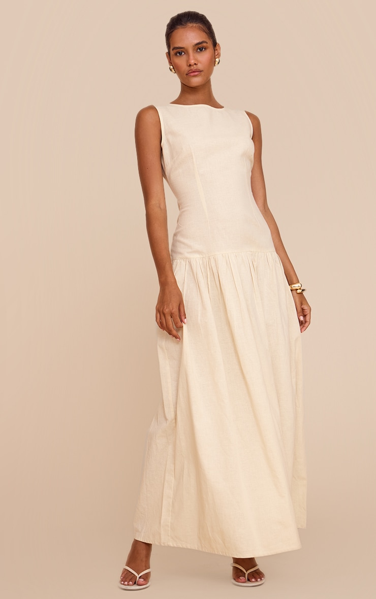 Butter Yellow Drop Waist Maxi Dress image 3