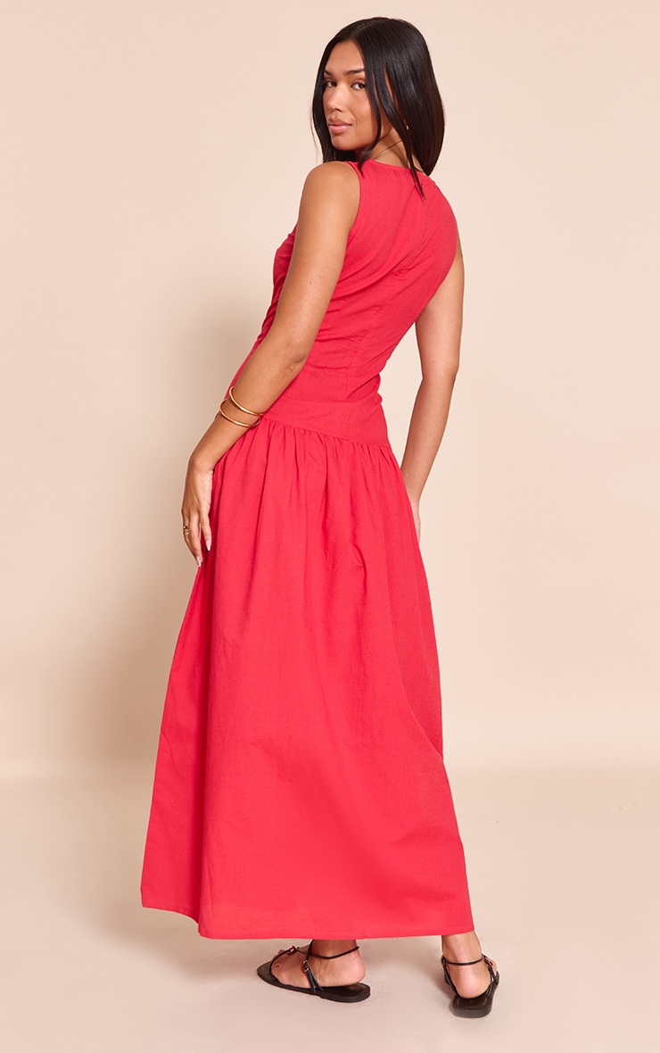 Red Drop Waist Maxi Dress image 2