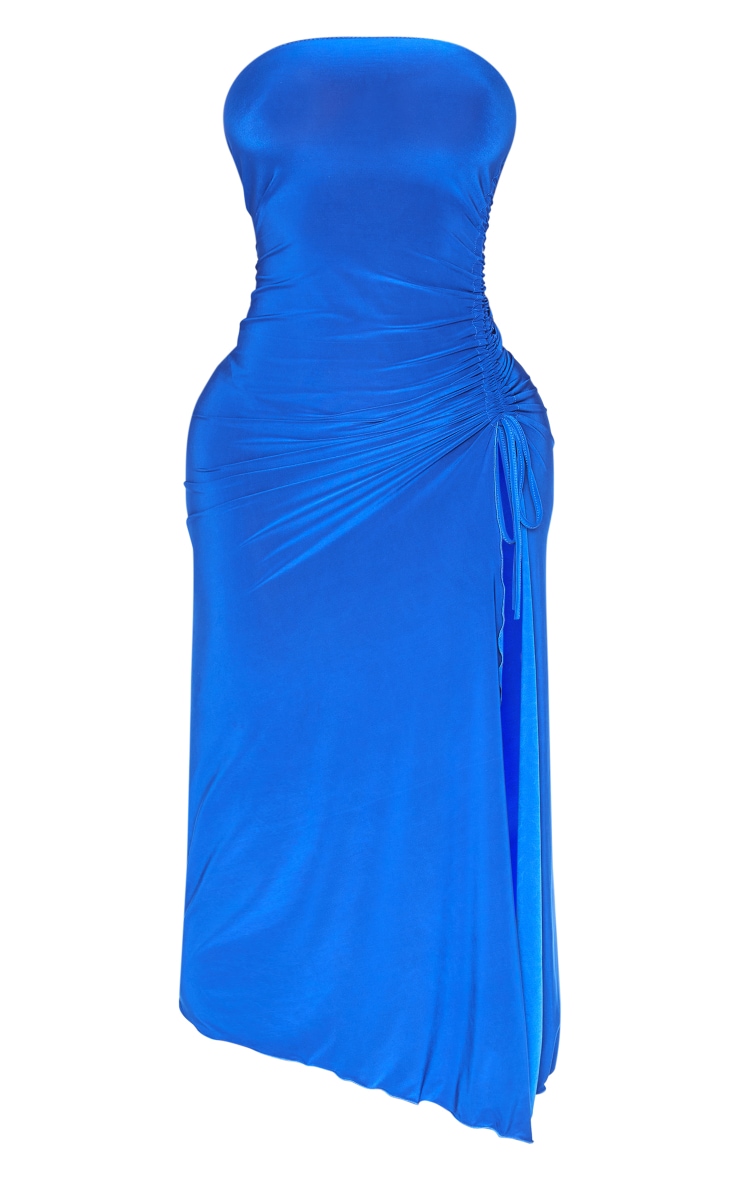 Shape Bright Blue Bandeau Frill Hem Midaxi Dress PrettyLittleThing SA