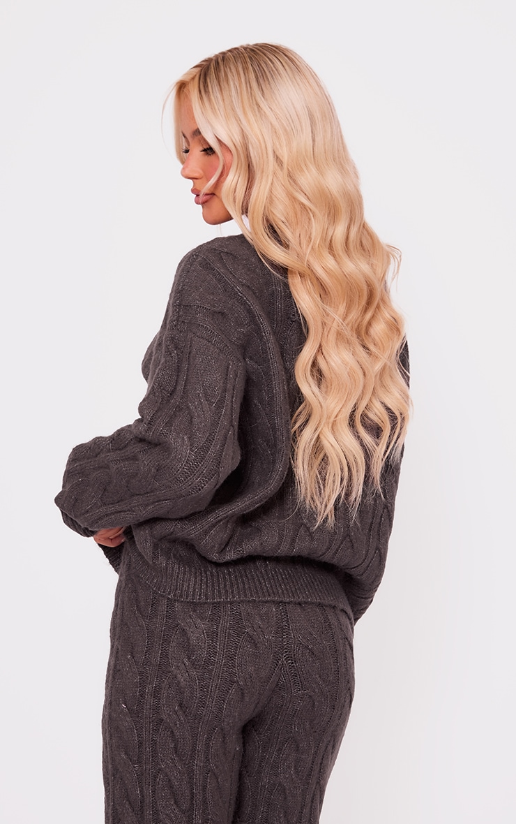 Grey chunky knit new arrivals jumper womens