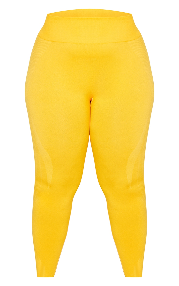 Plus Legging de sport orange basique sans coutures à taille haute image 5