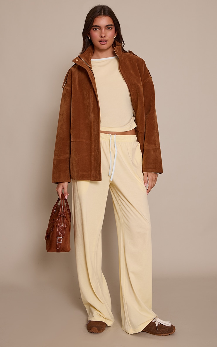 Buttercream Cotton Contrast Cuff Long Sleeve Top image 3