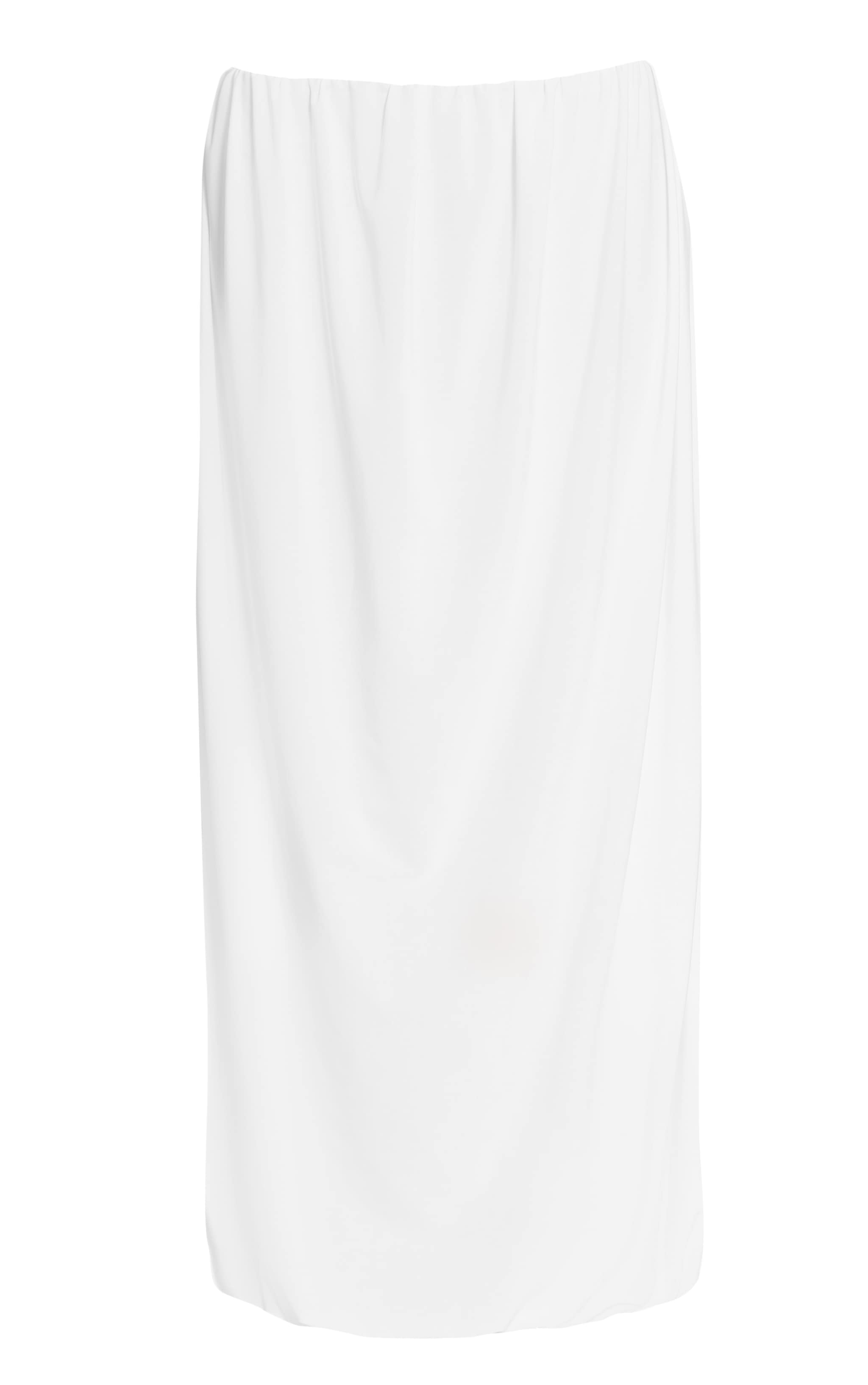 Cream Double Slinky Bubble Hem Midaxi Skirt image 5