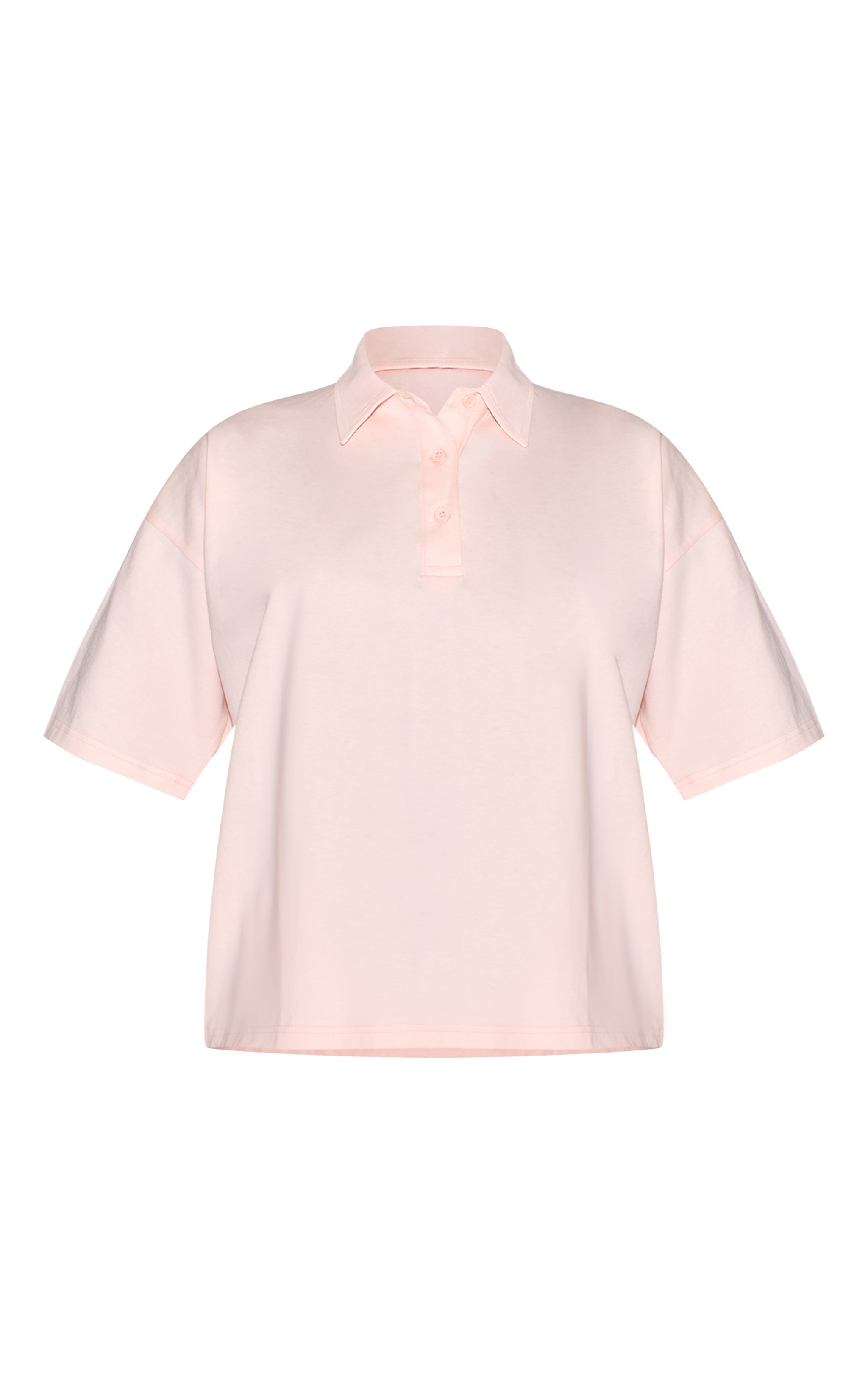 T-shirt oversize rose clair à col replié image 5