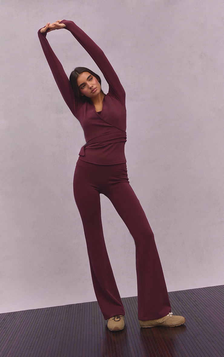 Plum Super Soft Wrap Top image 3