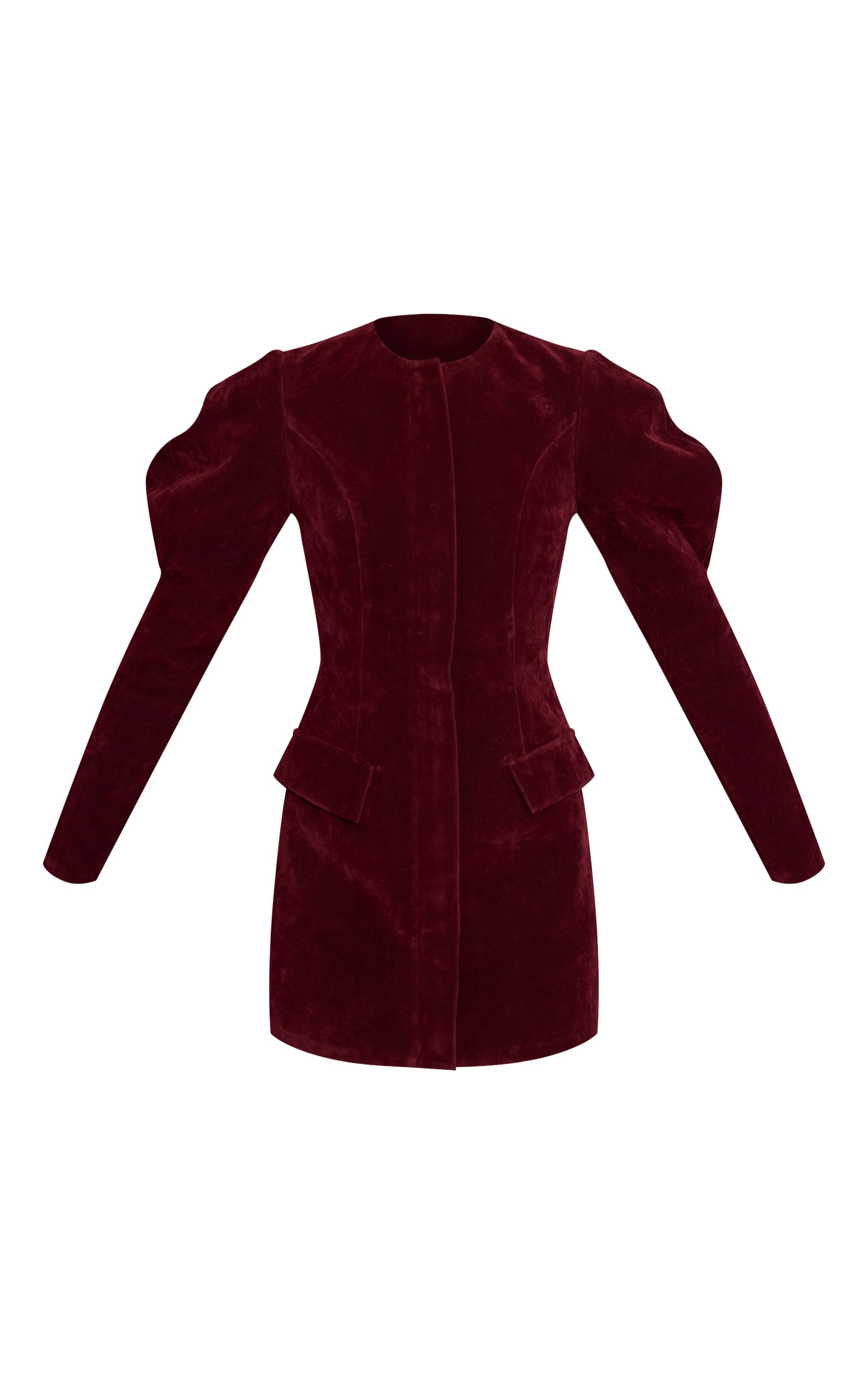 Plum Suede Zip Up Blazer Dress image 5