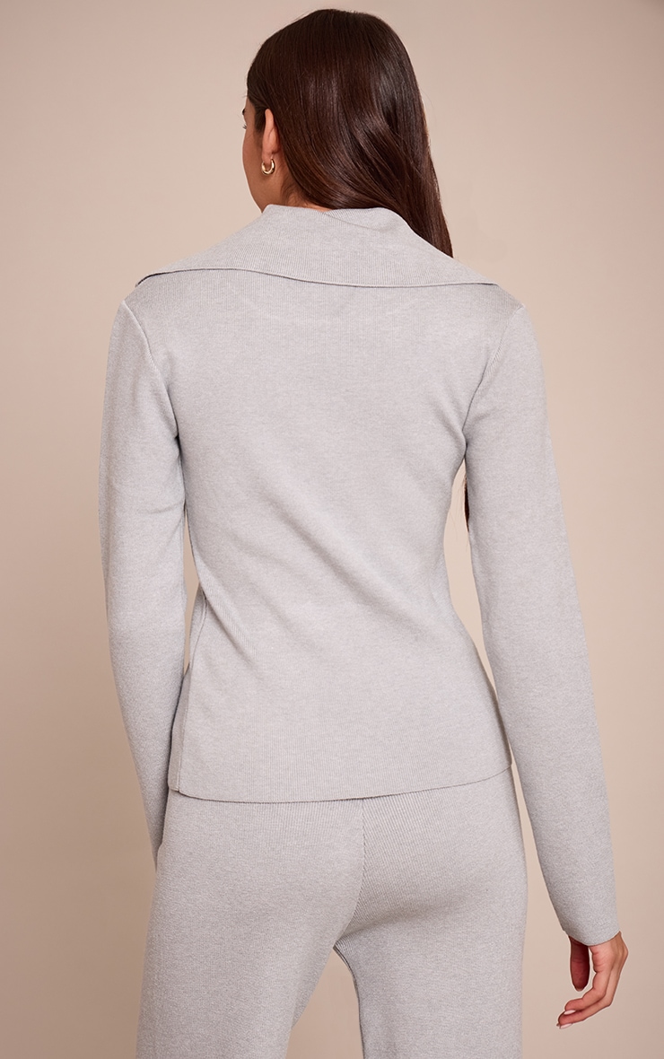 Grey Sailor Collar Long Sleeve Knitted Sweater  image 2