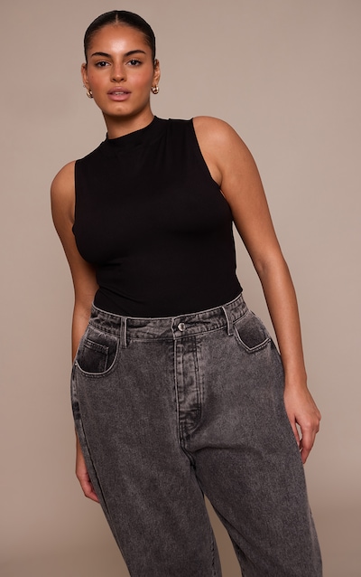 Plus Body en Sculpt noir à col nageur