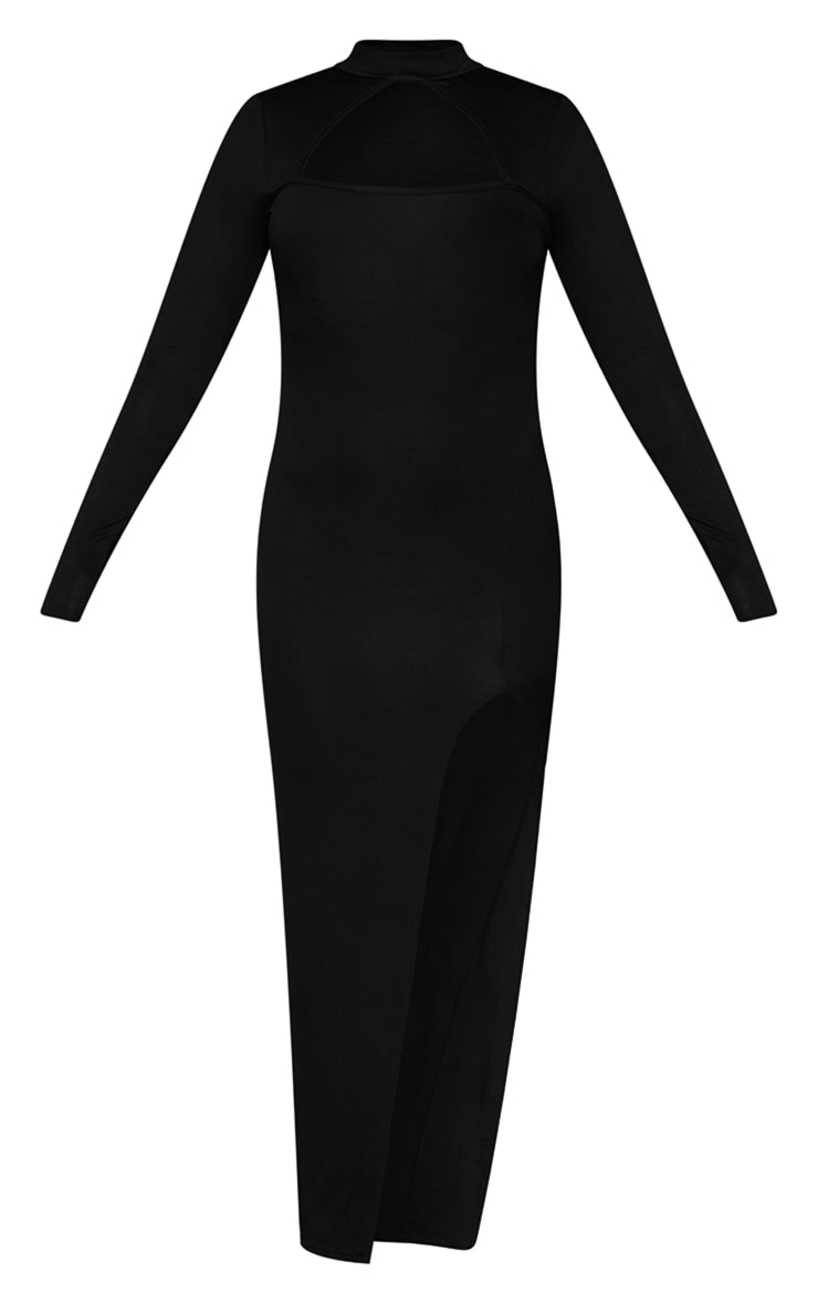 Viscose Maxi Dress Black Patterned