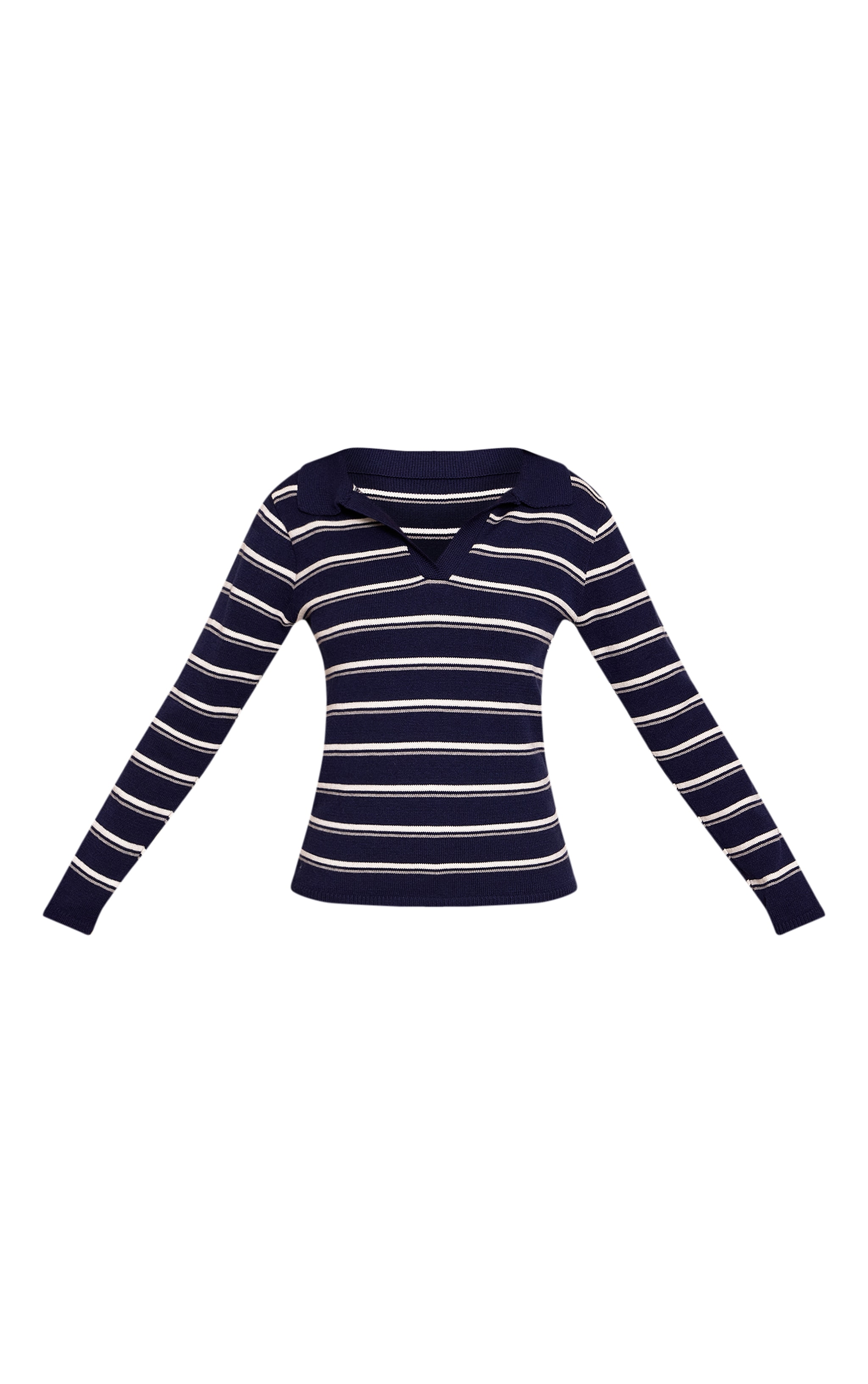Tall Navy Striped Compact Knit Rugby Style Sweater image 5