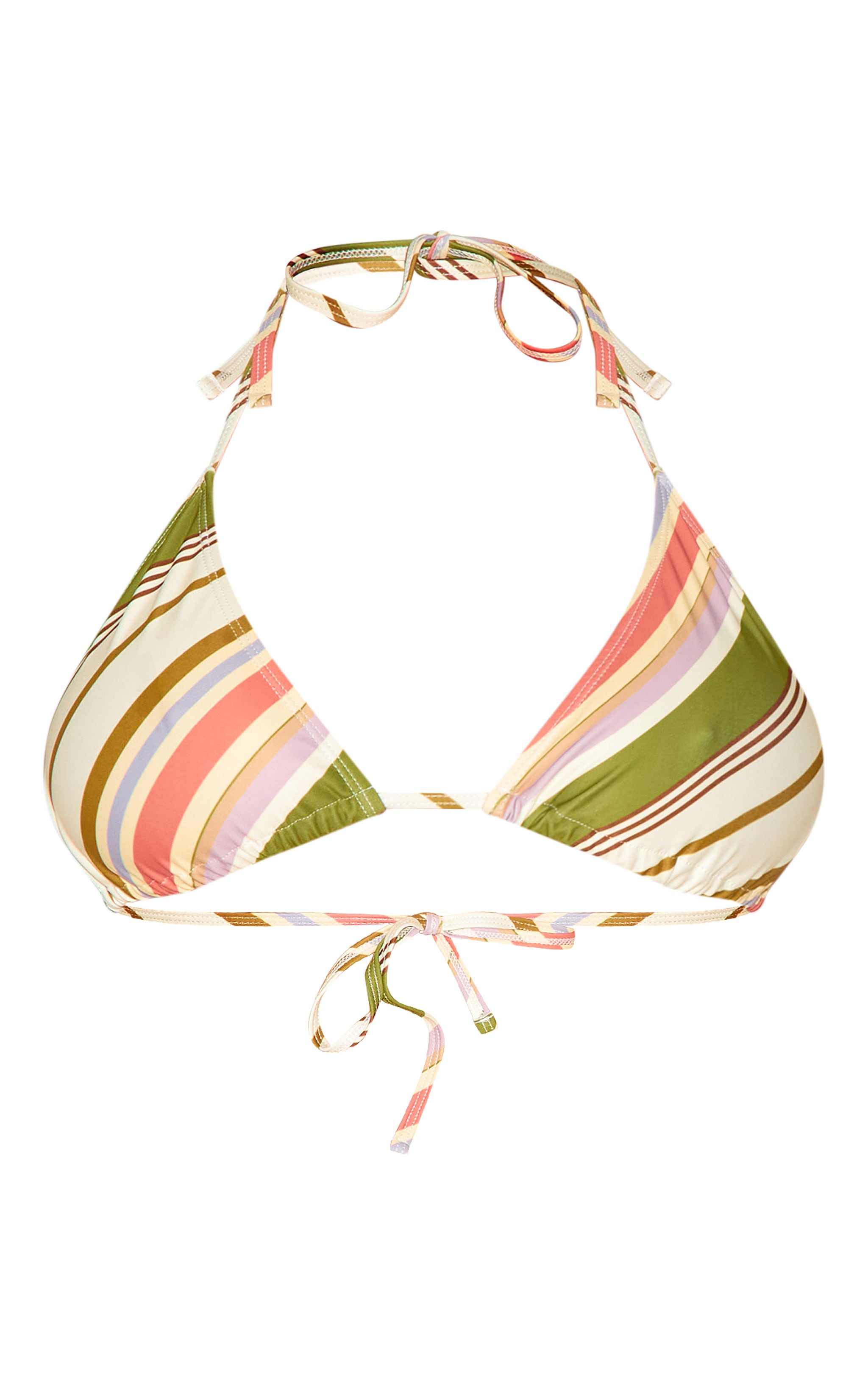 Plus Haut de maillot de bain triangle multicolore à rayures diagonales image 5