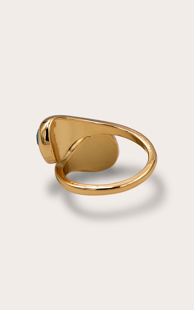 Gold Plated Turquoise Stone Ring image 3