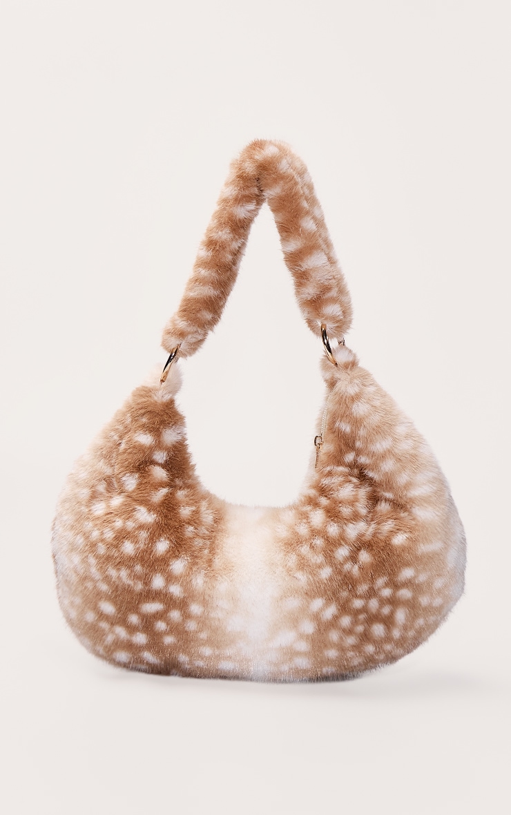 Deer Faux Fur Zipped Shoulder Bag image 2