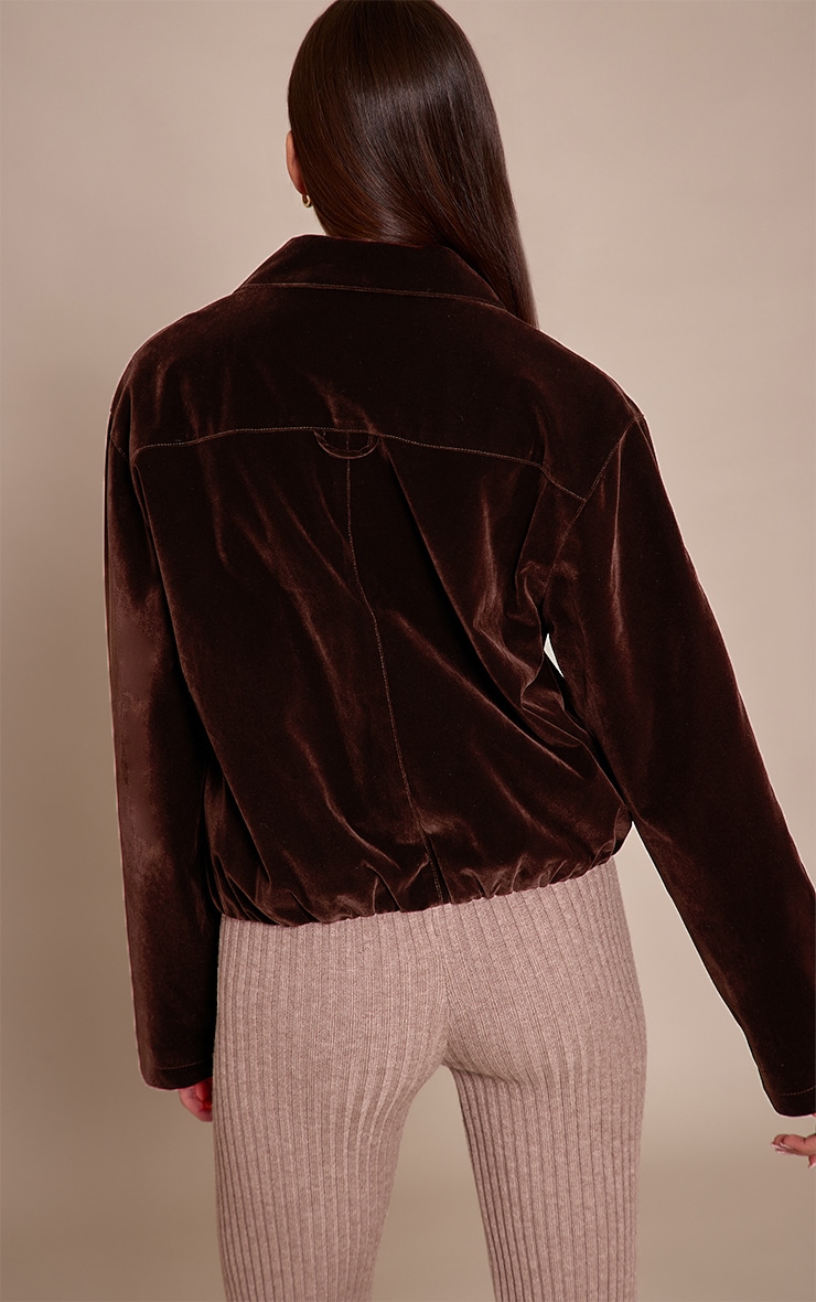 Chocolate Velvet Bomber Jacket  image 2
