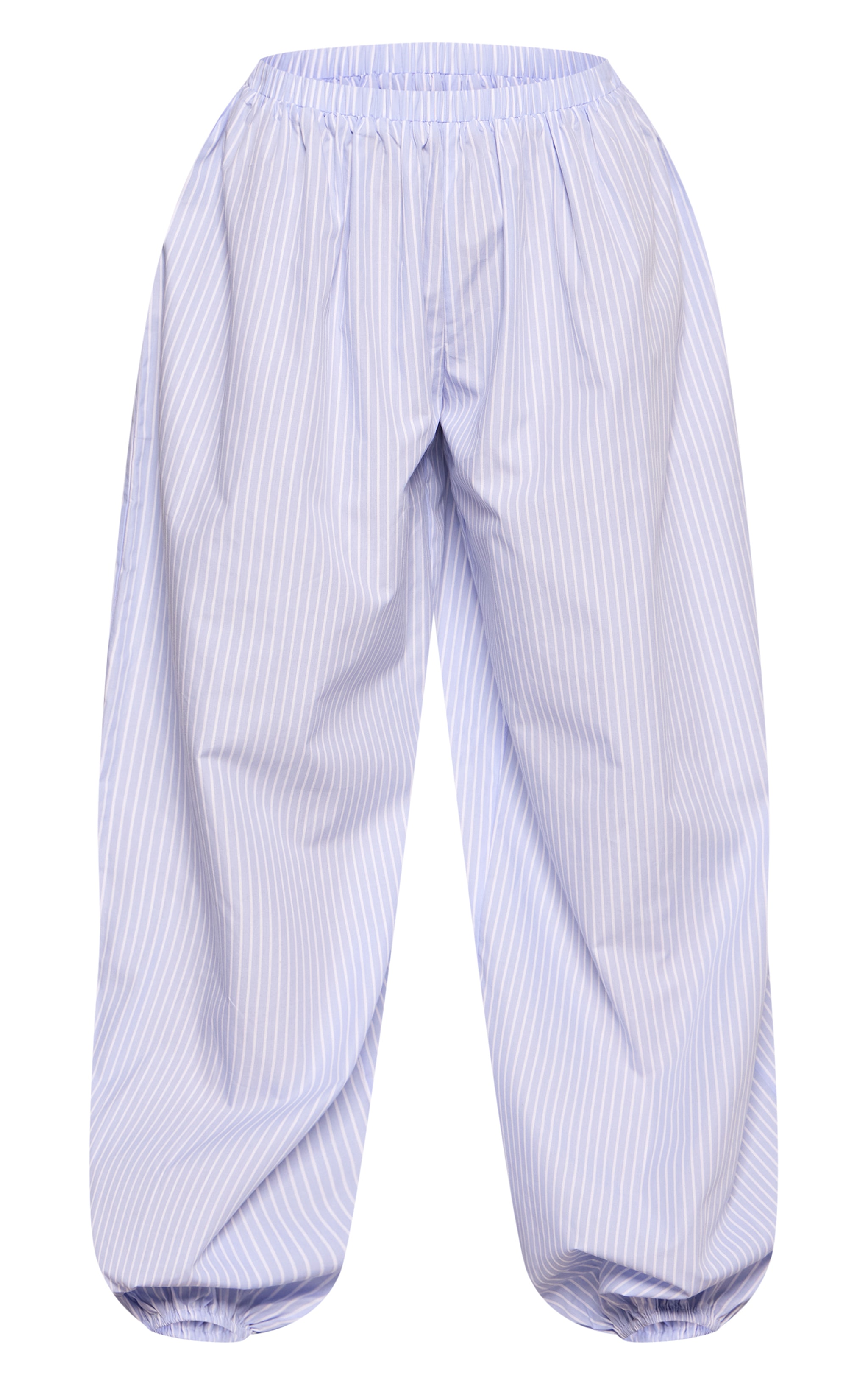 Blue Pinstripe Balloon Hem Pants image 5