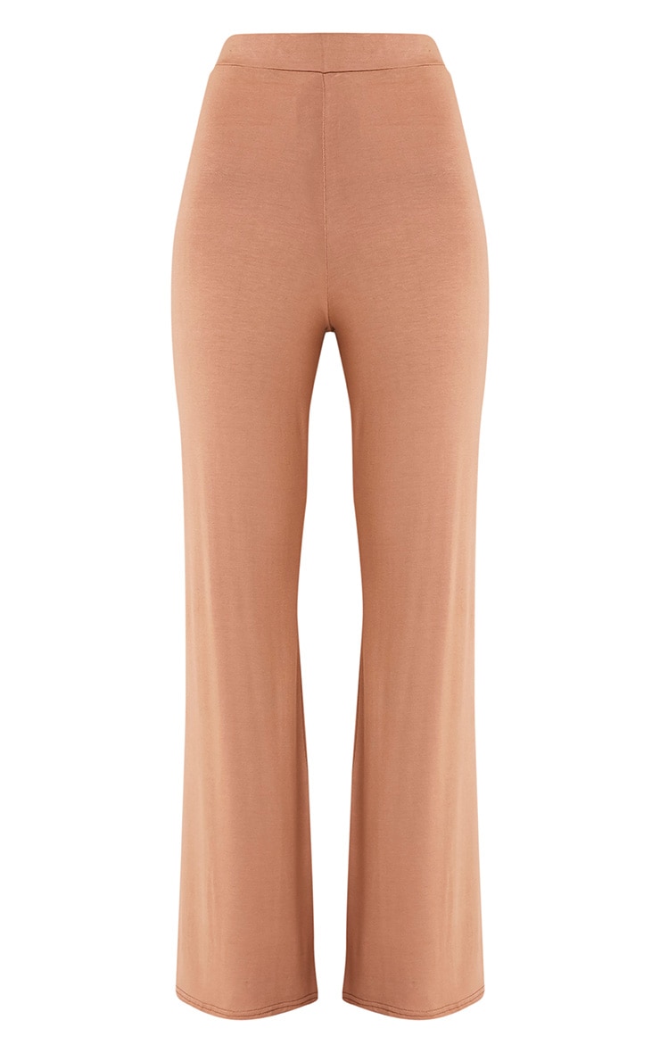 Basic Camel Jersey Wide Leg Trousers image 3