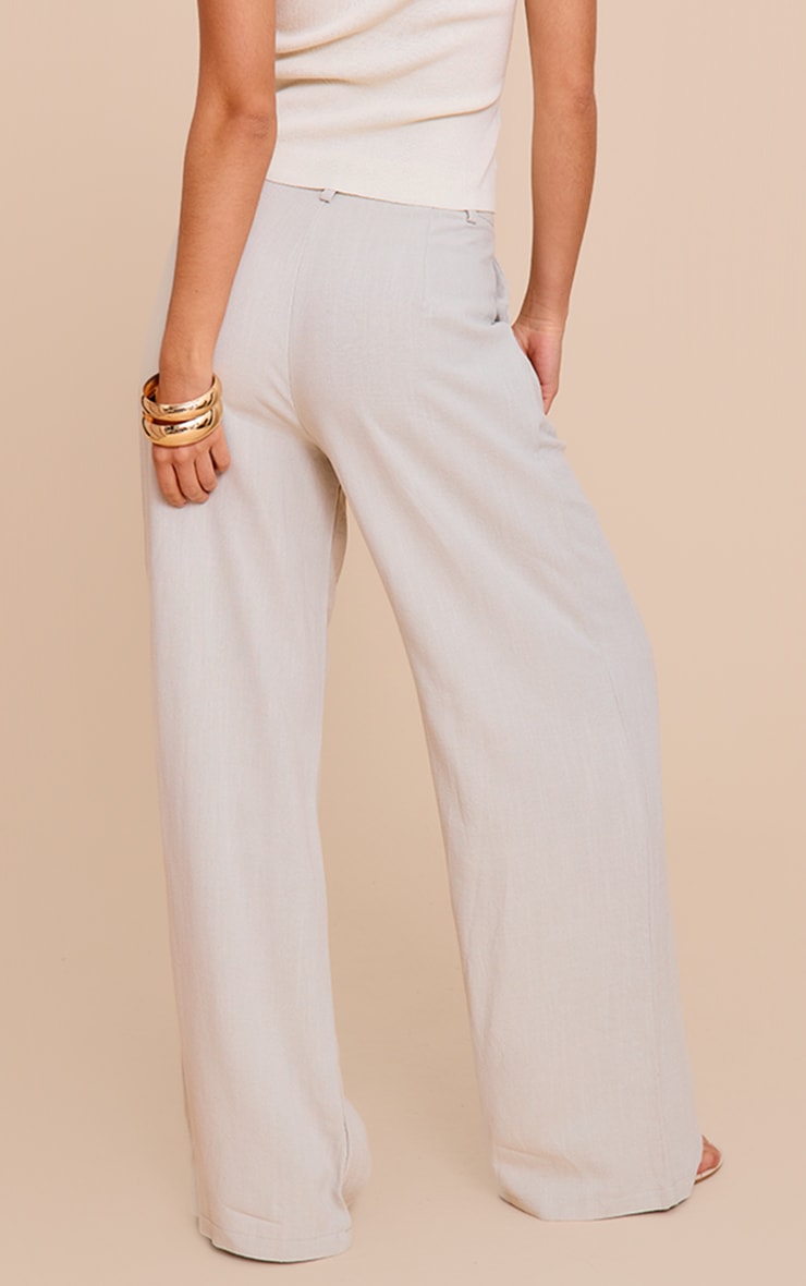 Pebble Linen Look Tailored Straight Leg Pants image 3
