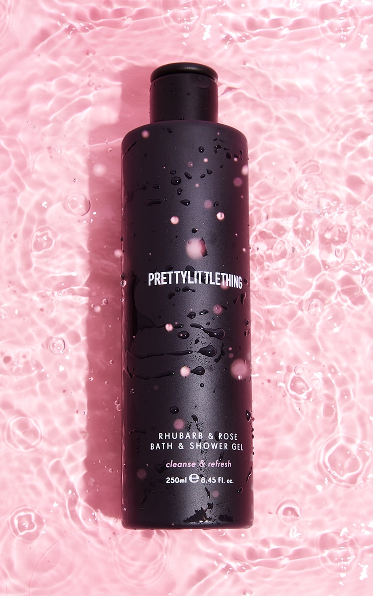 PRETTYLITTLETHING Rose & Rhubarb Bath & Shower Gel image 1