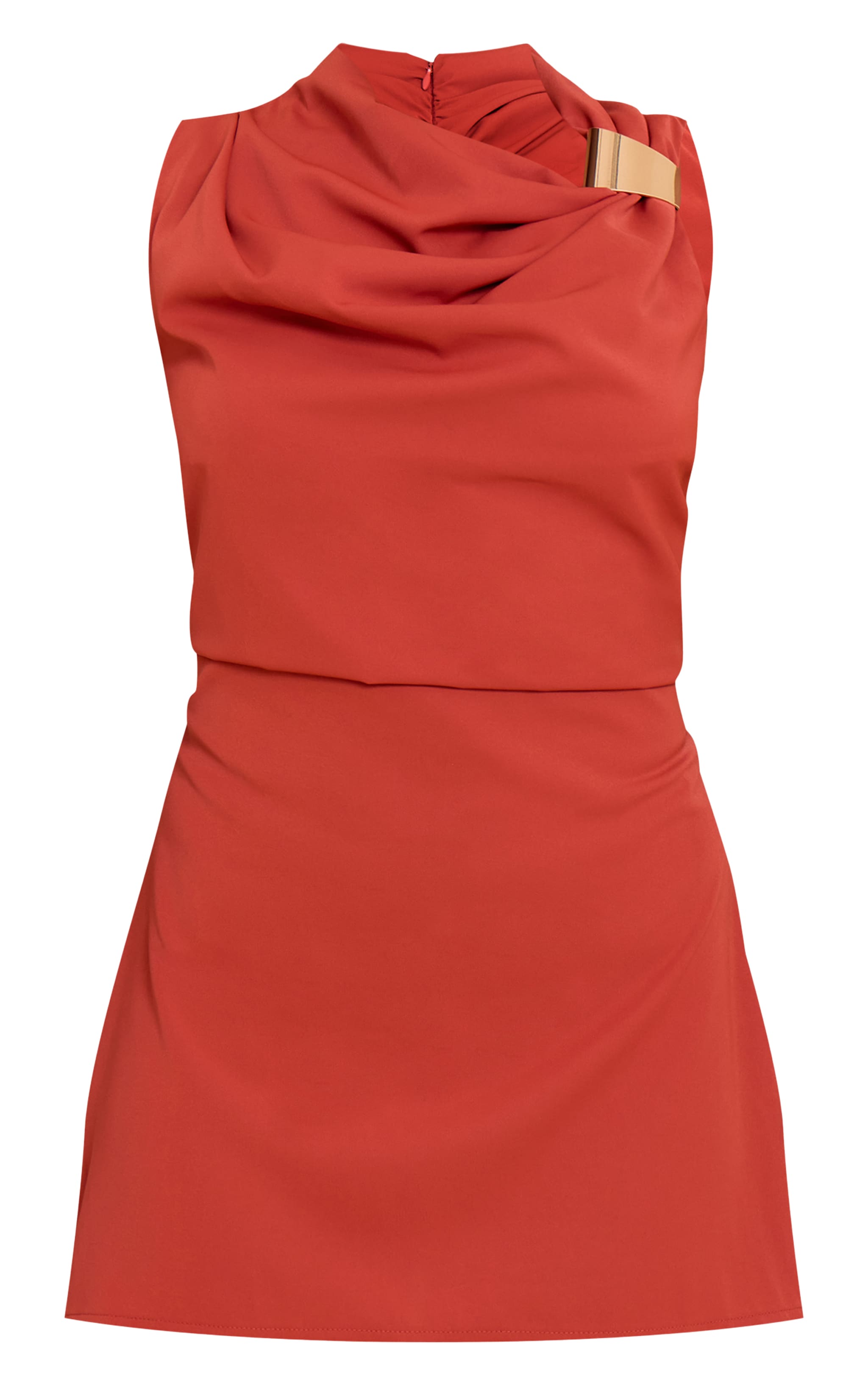 Burnt Orange Trim Shift Mini Dress image 5
