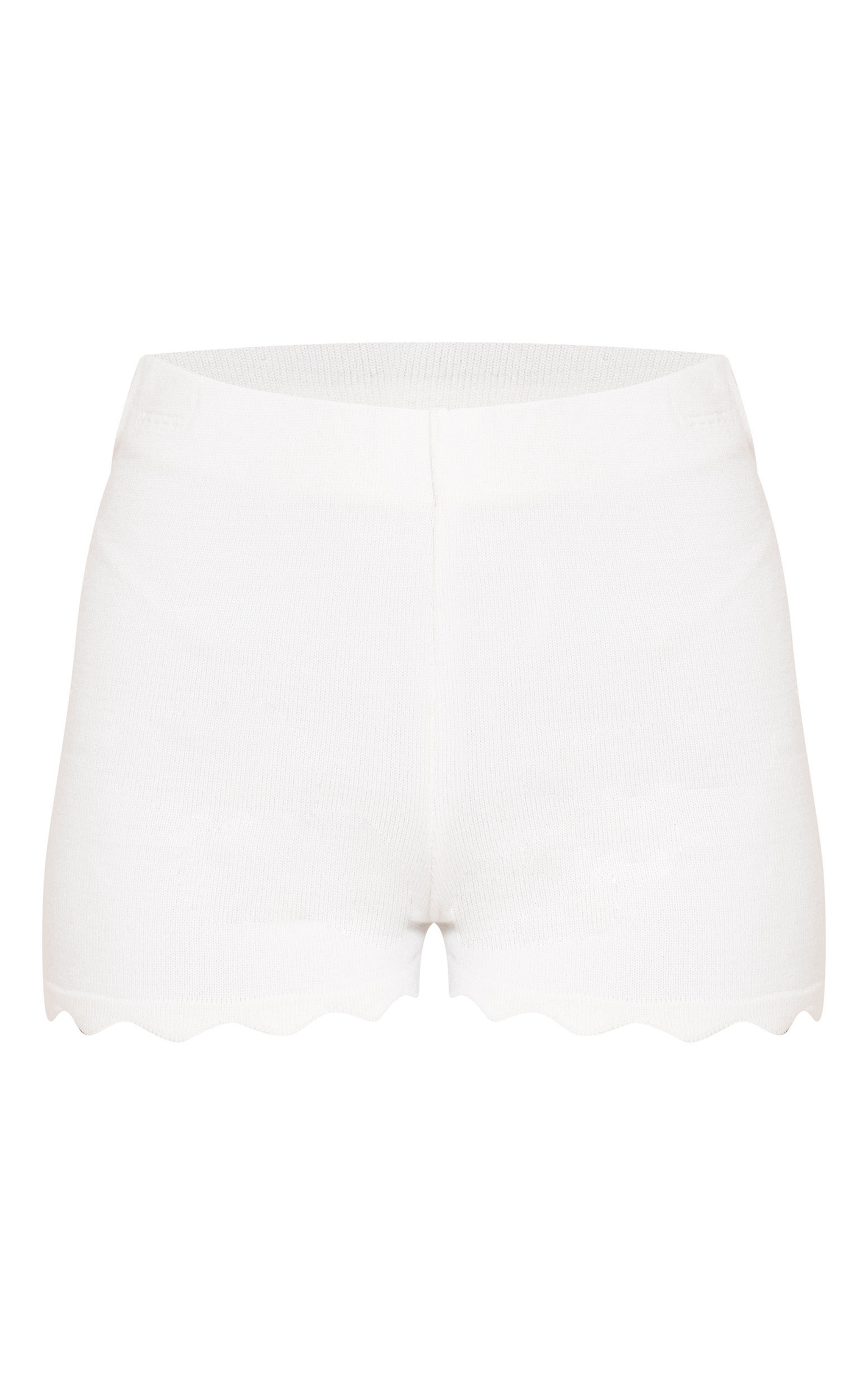 Petite Cream Scallop Edge Shorts image 6