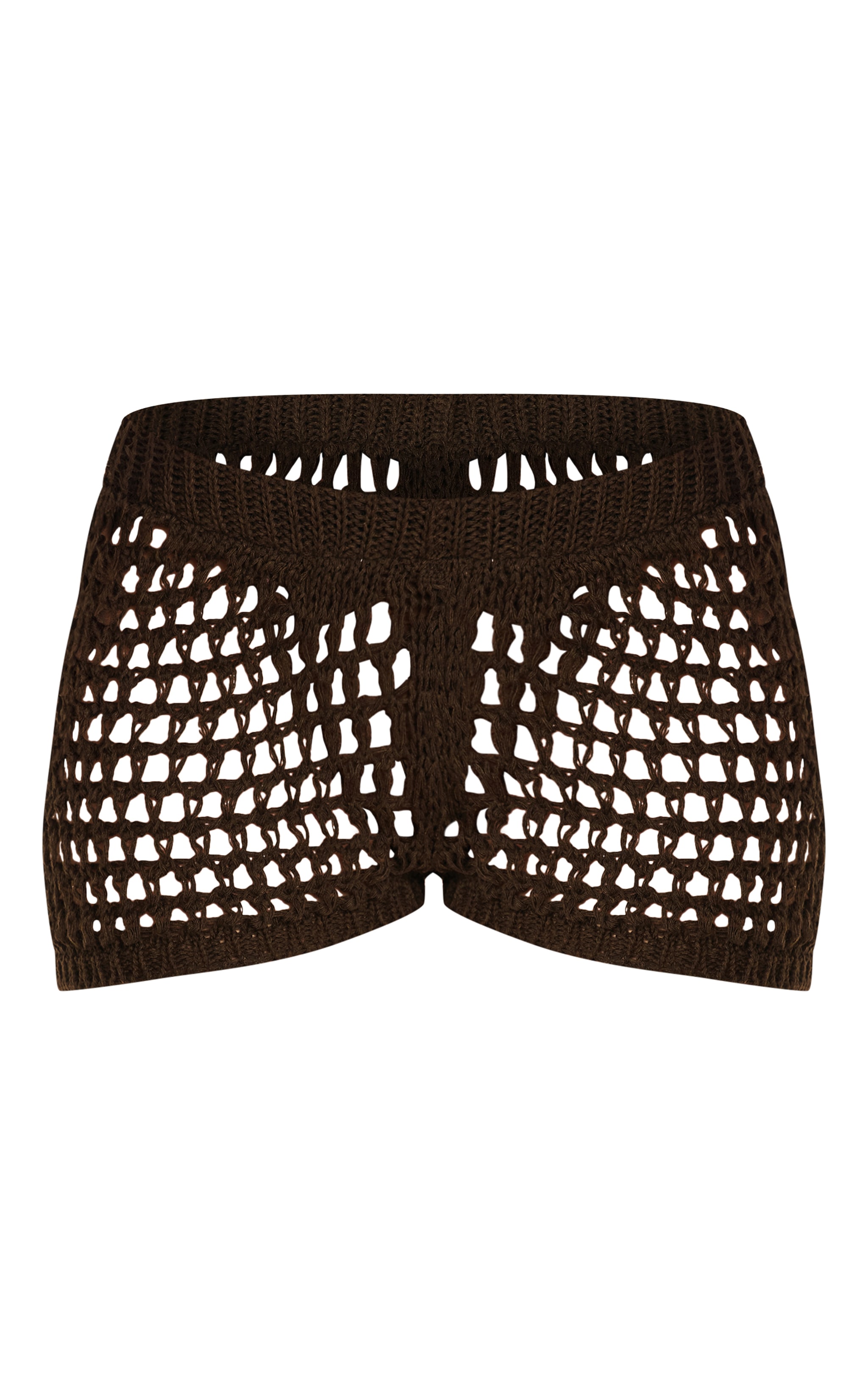 Chocolate Mini Crochet Beach Shorts image 6