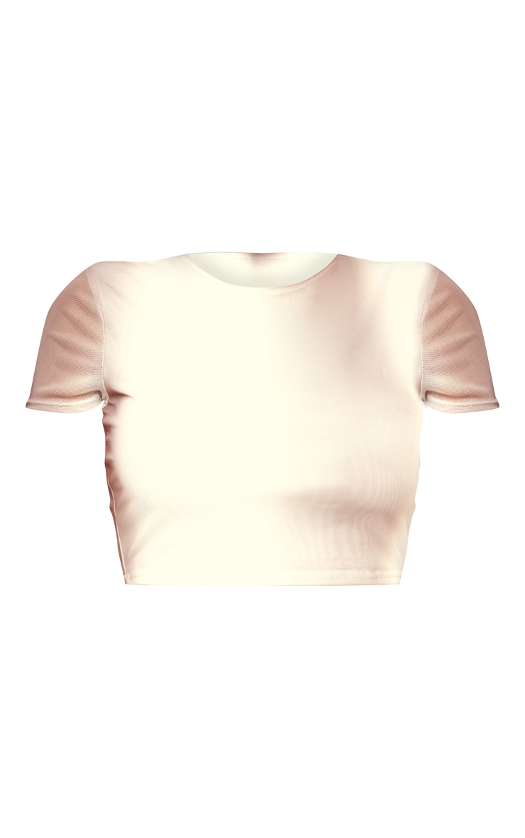 Shape T-shirt court en mesh café au lait image 5