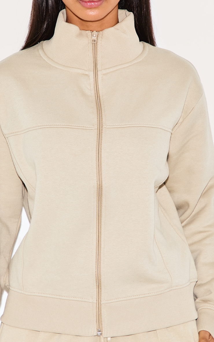 Petite Pebble Seam Detail Zip Through Track Top image 4