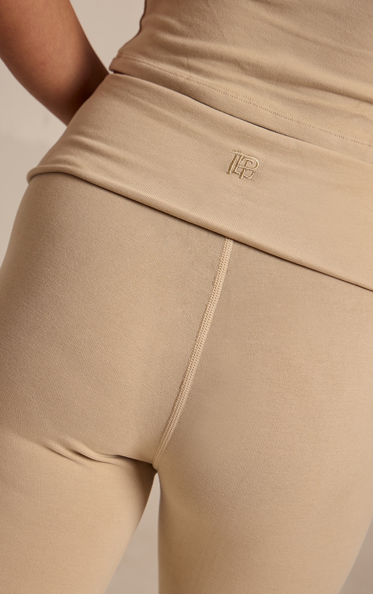 Pantalon de yoga doux en coton mélangé beige image 4