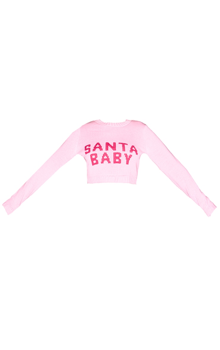 Pull de Noël rose tendre à slogan Santa Baby image 5