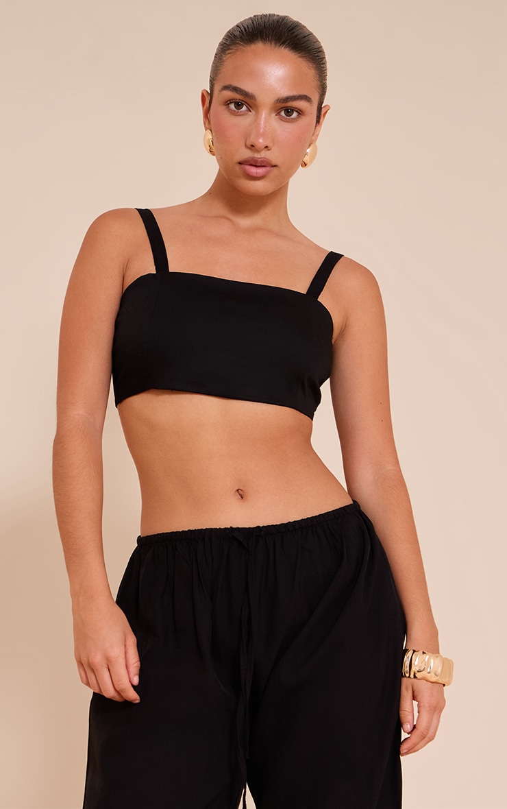 Bralette tissée noire nouée dans le dos image 2