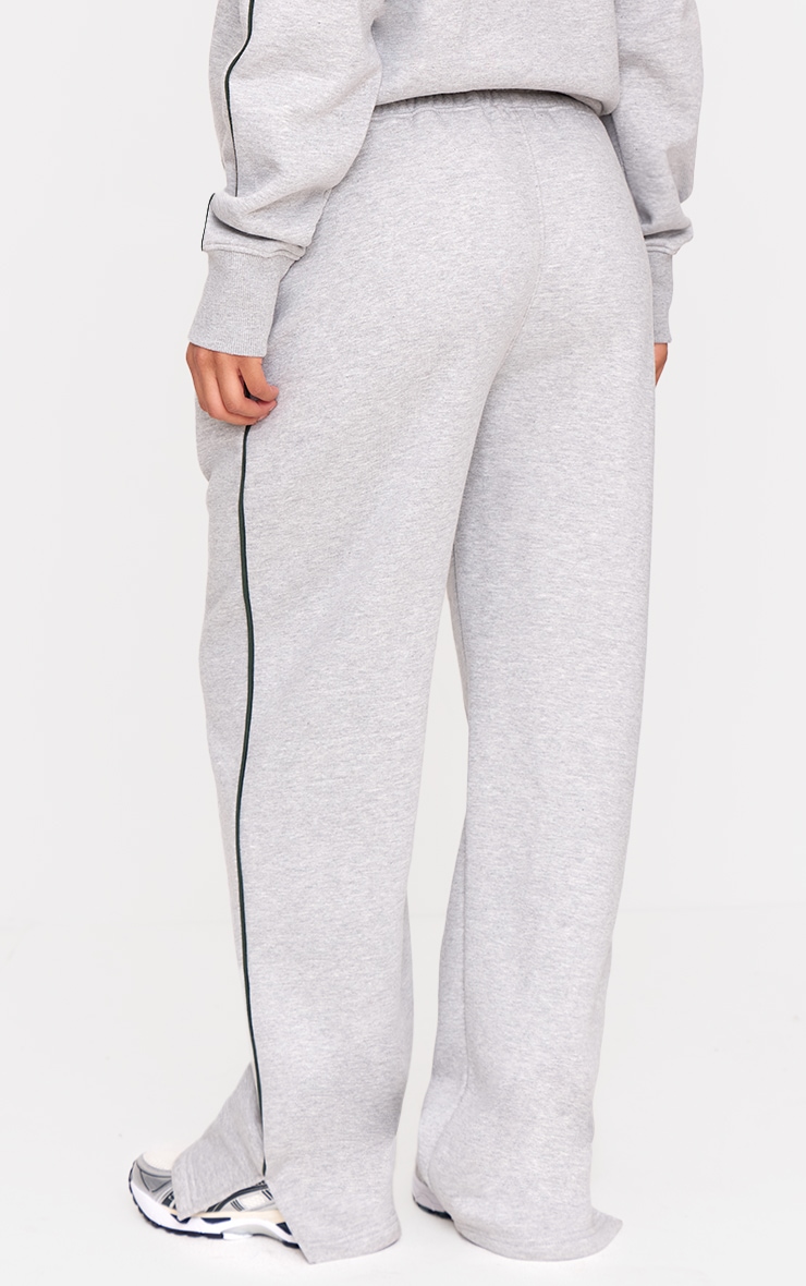 Grey Marl Side Stripe Zip Hem Wide Leg Sweatpants | Sweat Grey Marl Side Stripe Zip Hem Wide Leg Sweatpants | Sweat