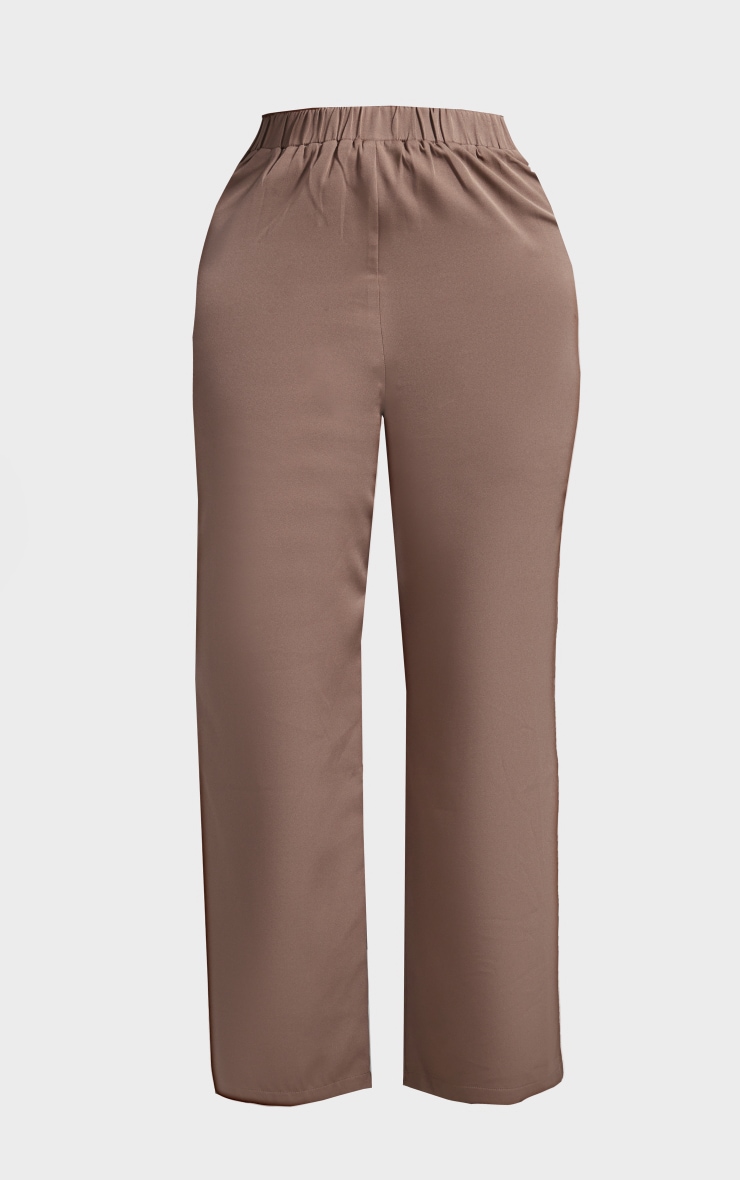 Plus Taupe Elasticated Waist Wide Leg Trouser PrettyLittleThing AUS