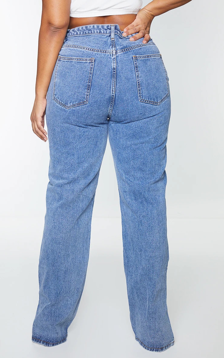 Plus Vintage Wash Split Hem Jeans image 3