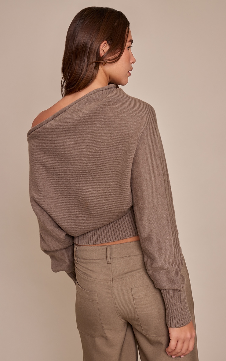 Mushroom Slouchy Oversized Rib Waist Sweater  image 2