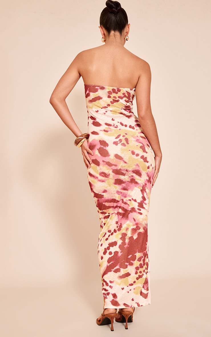 Robe bustier longue texturée imprimé multicolore image 2