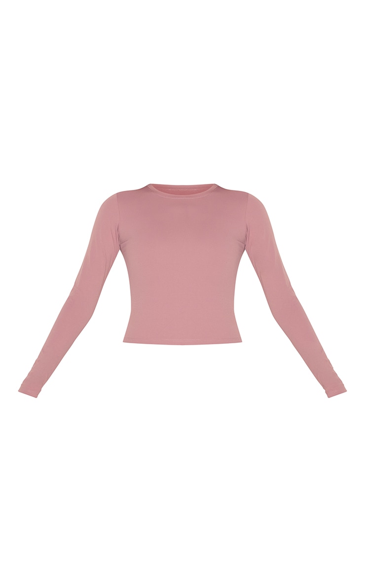 Mauve Ultimate Sculpt Long Sleeve Crop Gym Top image 5