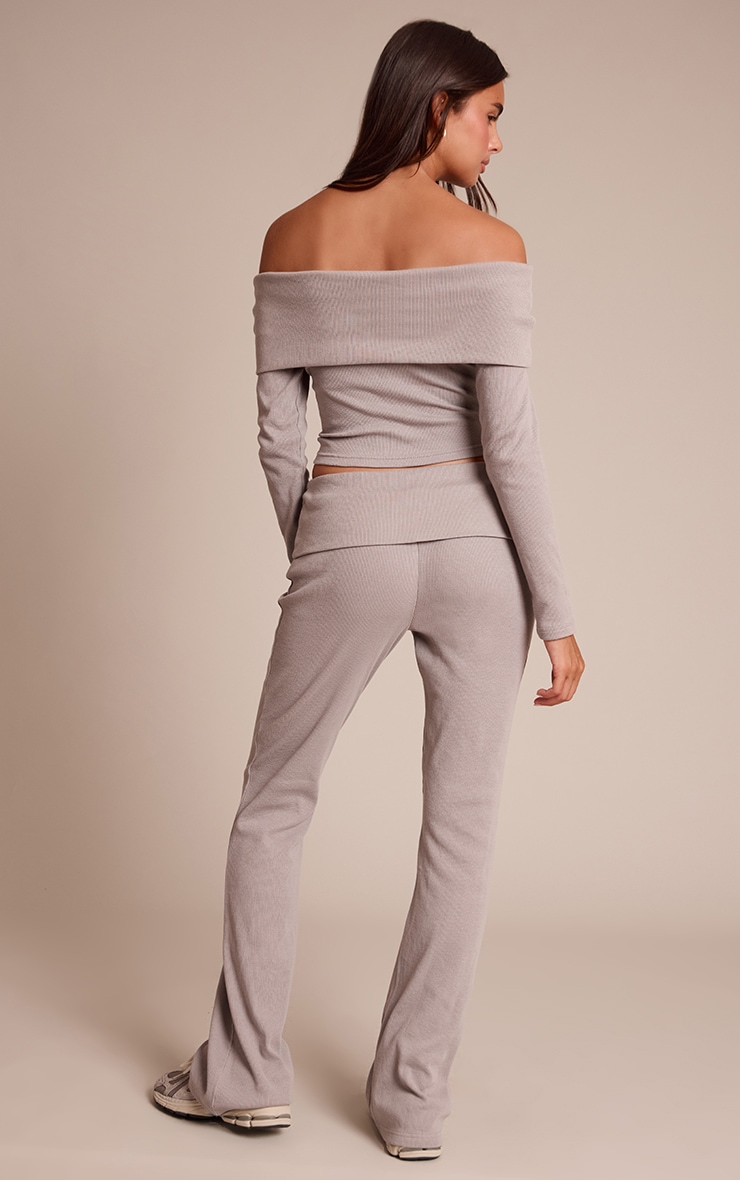 Ash Grey Fold Over Straight Leg Pant  image 3