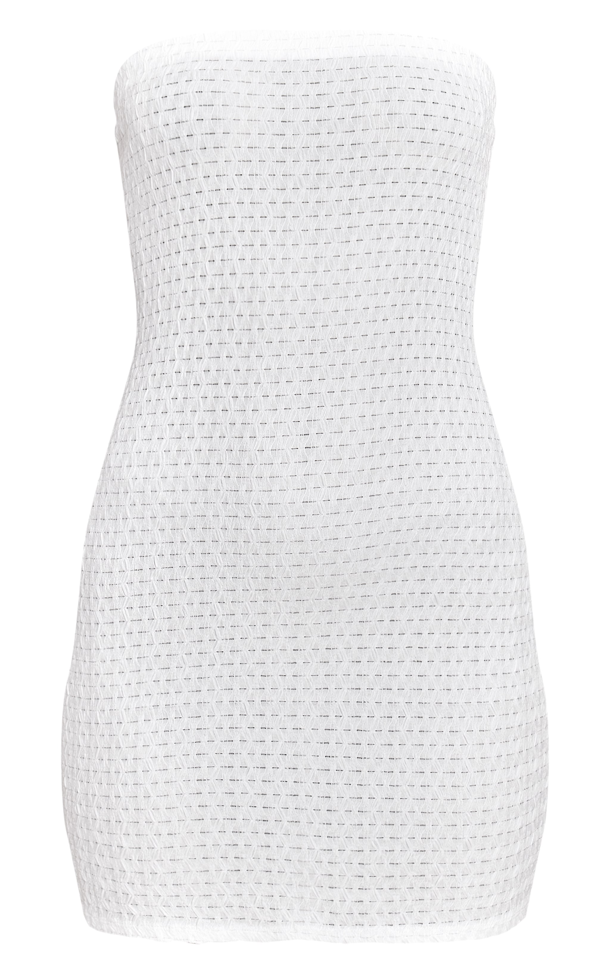 Robe bustier moulante texturée crème image 5