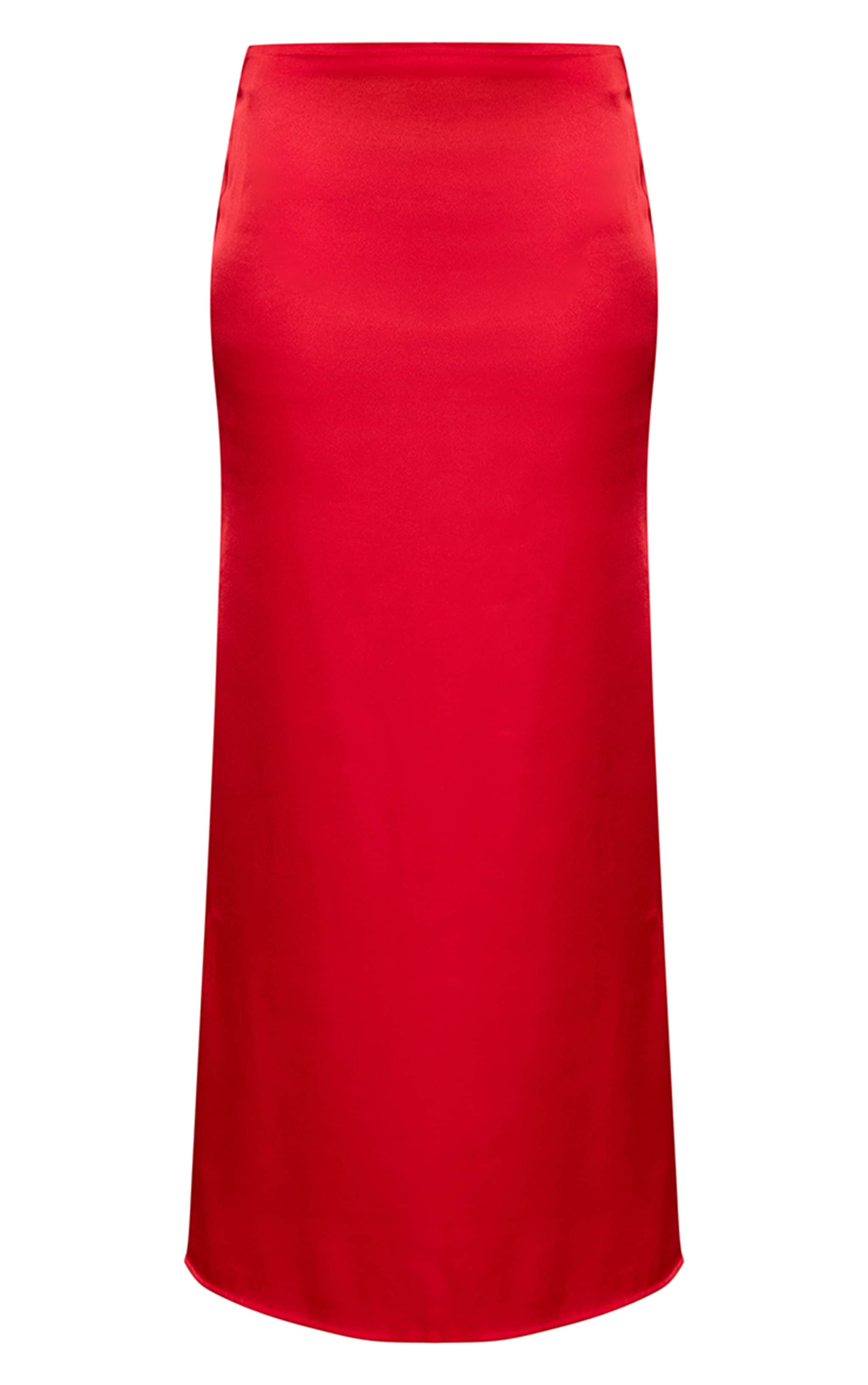 Red Satin Floaty Maxi Skirt image 5