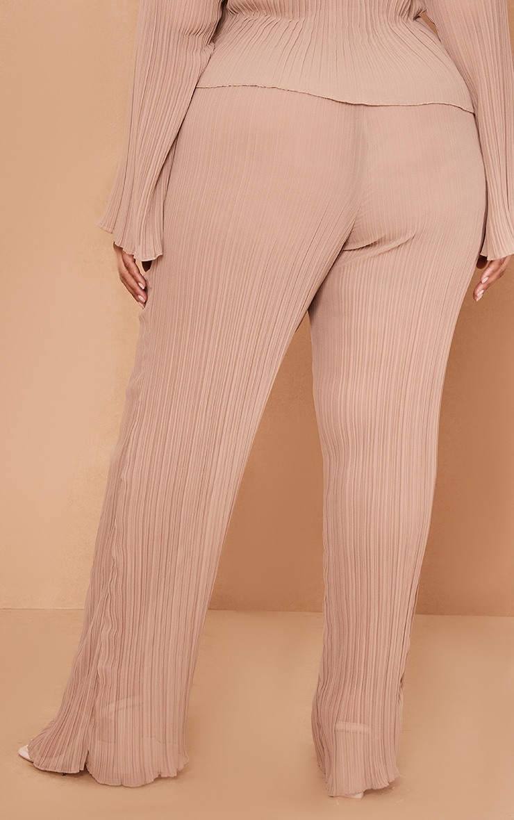 Plus Stone Plisse Wide Leg Trouser image 3
