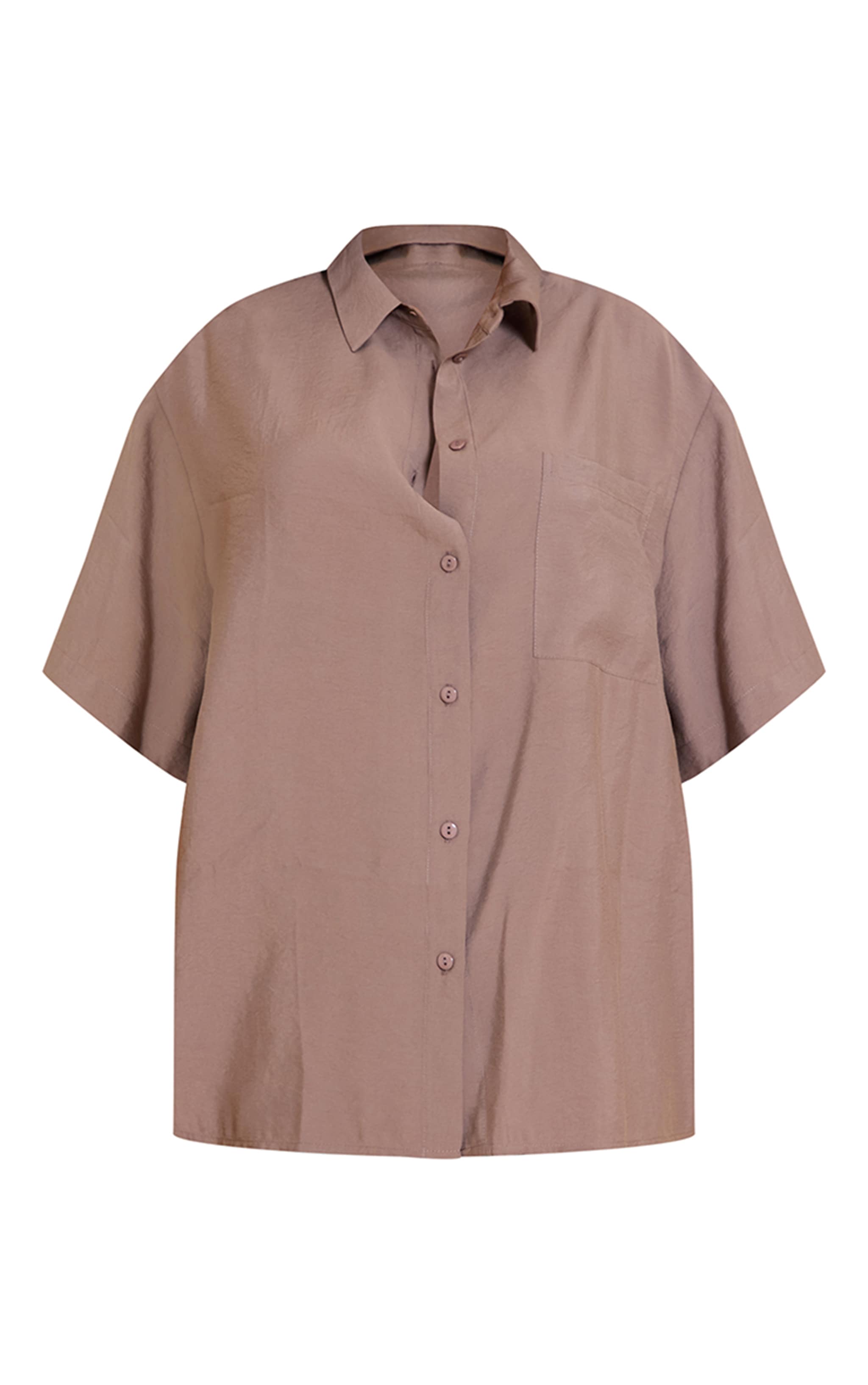 Plus Taupe Button Up Shirt image 5