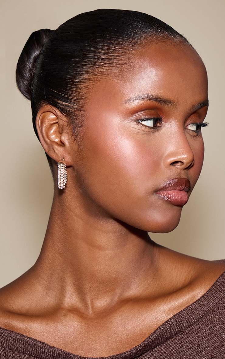 Gold Diamante Mini Cluster Earrings