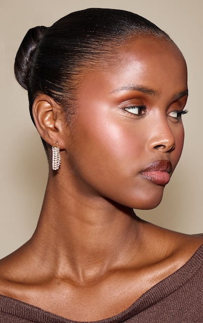 Gold Diamante Mini Cluster Earrings