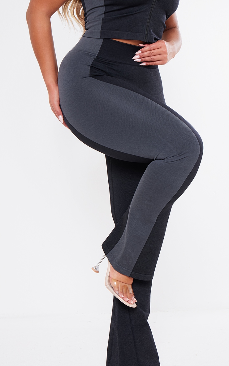 Shape Black Seamless Contrast High Waist Leggings image 4