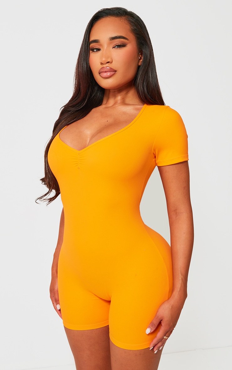 Shape Orange Sculpted Ruched Front Unitard image 3