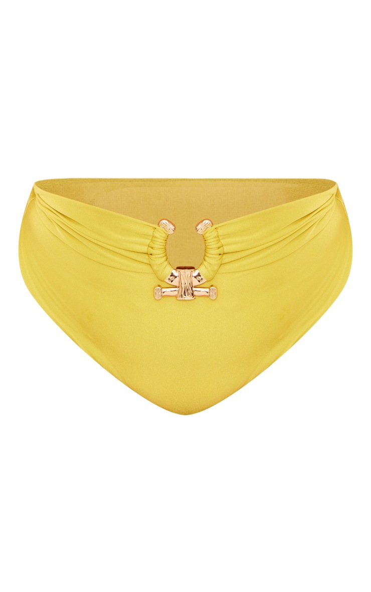 Plus Olive Hammered Trim Bikini Bottoms PrettyLittleThing KSA